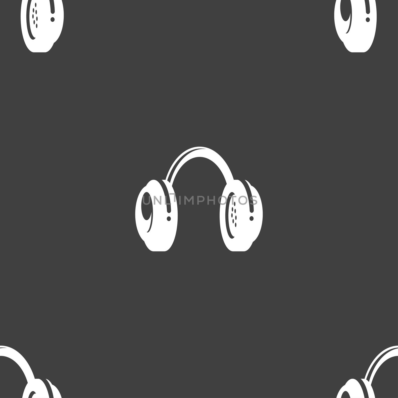 headsets icon sign. Seamless pattern on a gray background. illustration