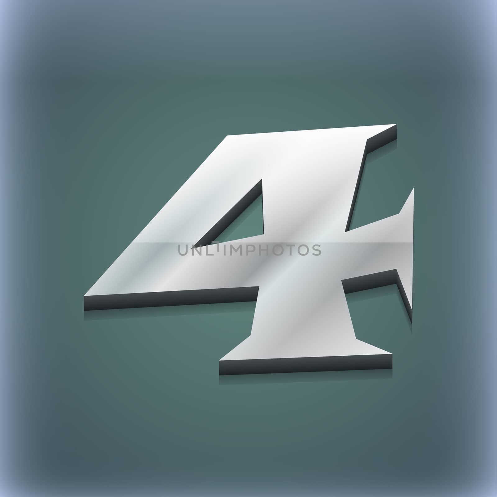 number four icon symbol. 3D style. Trendy, modern design with space for your text . Raster by serhii_lohvyniuk
