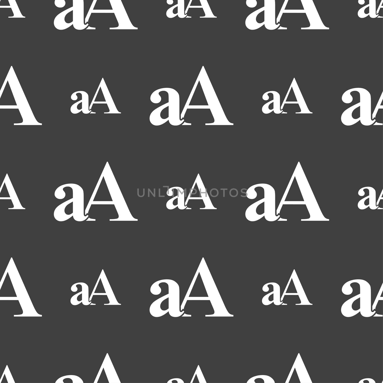 Enlarge font, aA icon sign. Seamless pattern on a gray background.  by serhii_lohvyniuk
