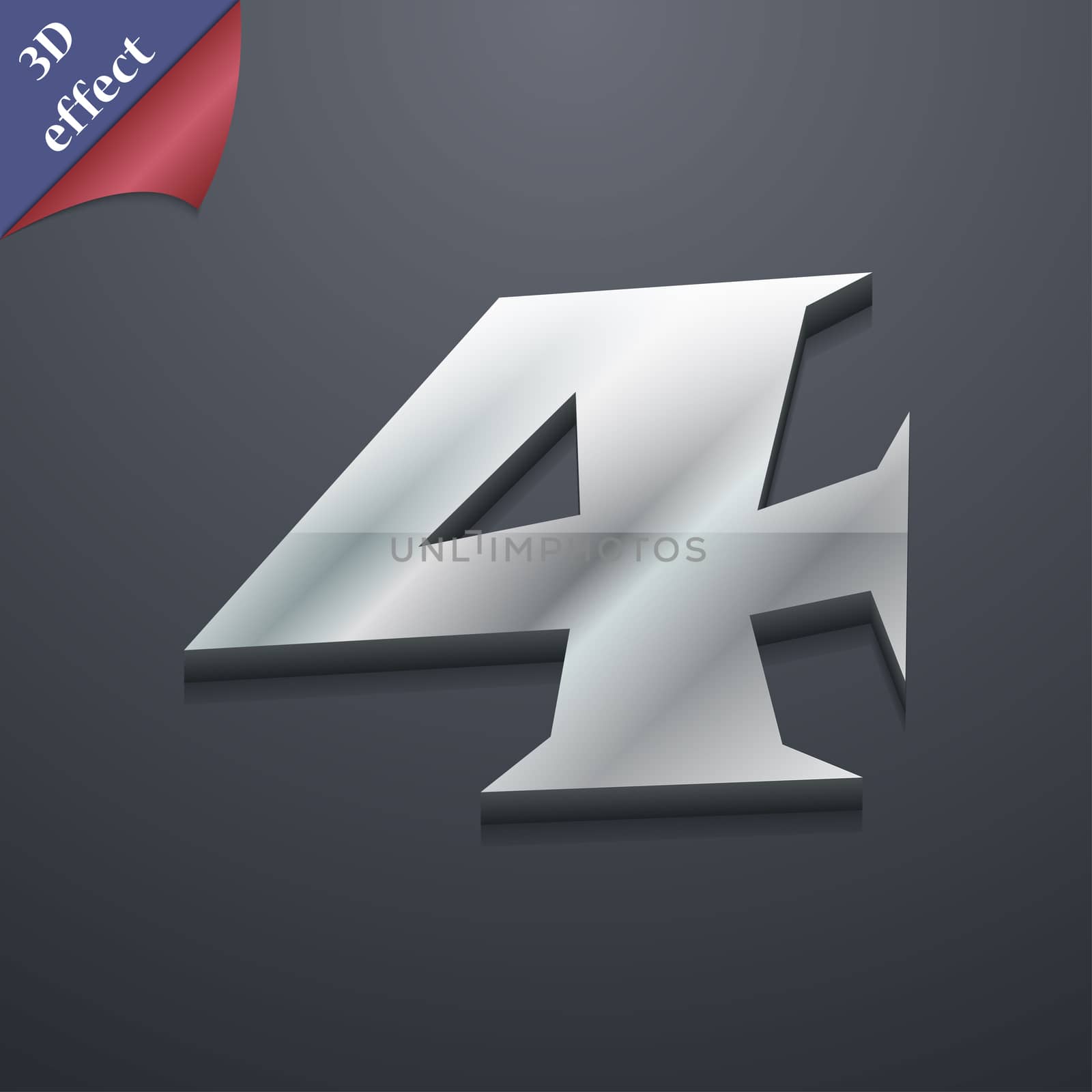 number four icon symbol. 3D style. Trendy, modern design with space for your text . Rastrized by serhii_lohvyniuk