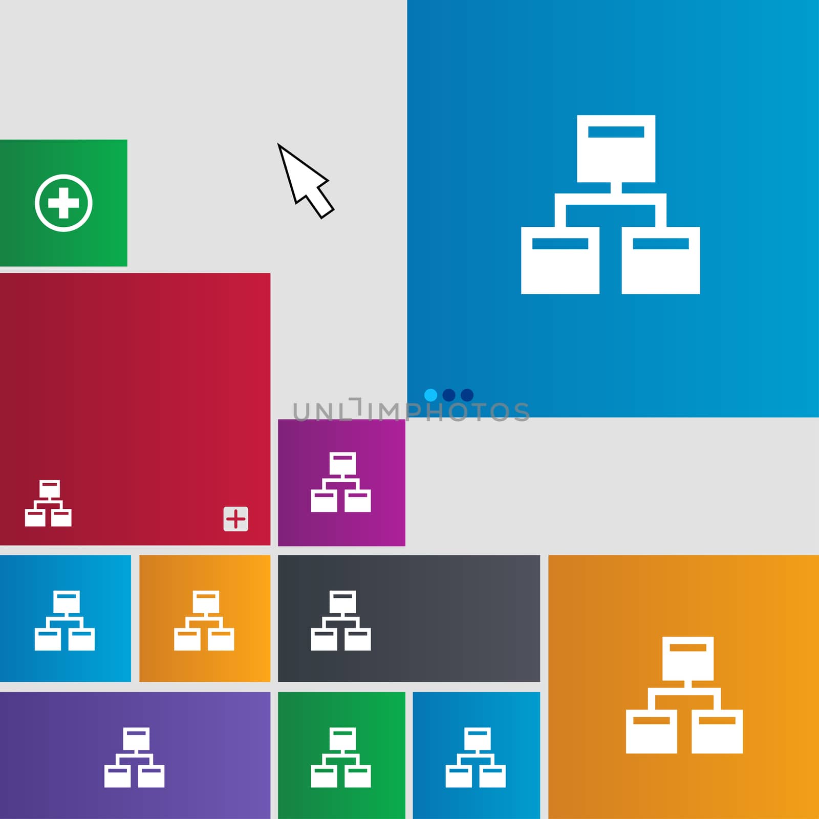 Local Network icon sign. Metro style buttons. Modern interface website buttons with cursor pointer. illustration