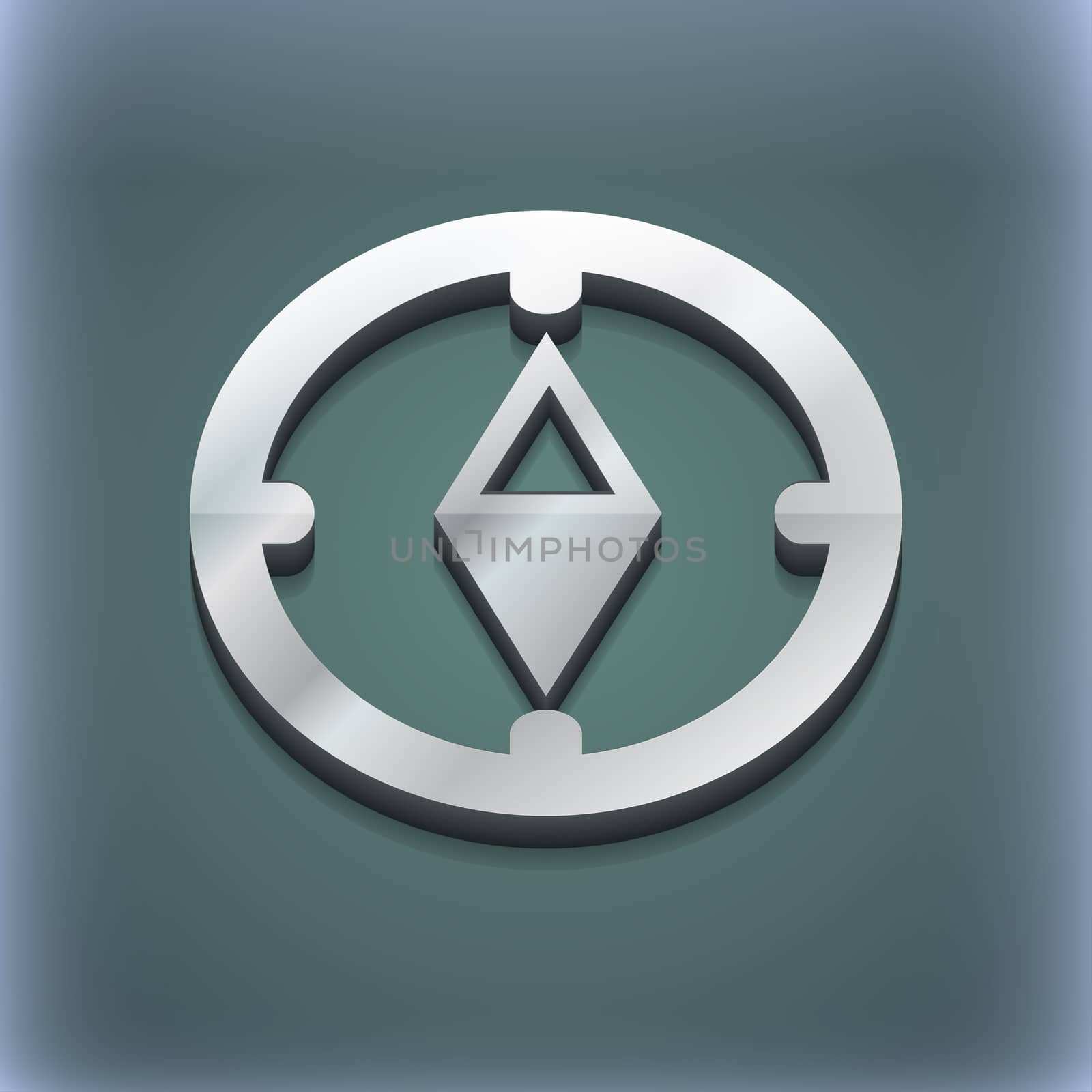 Compass icon symbol. 3D style. Trendy, modern design with space for your text . Raster by serhii_lohvyniuk