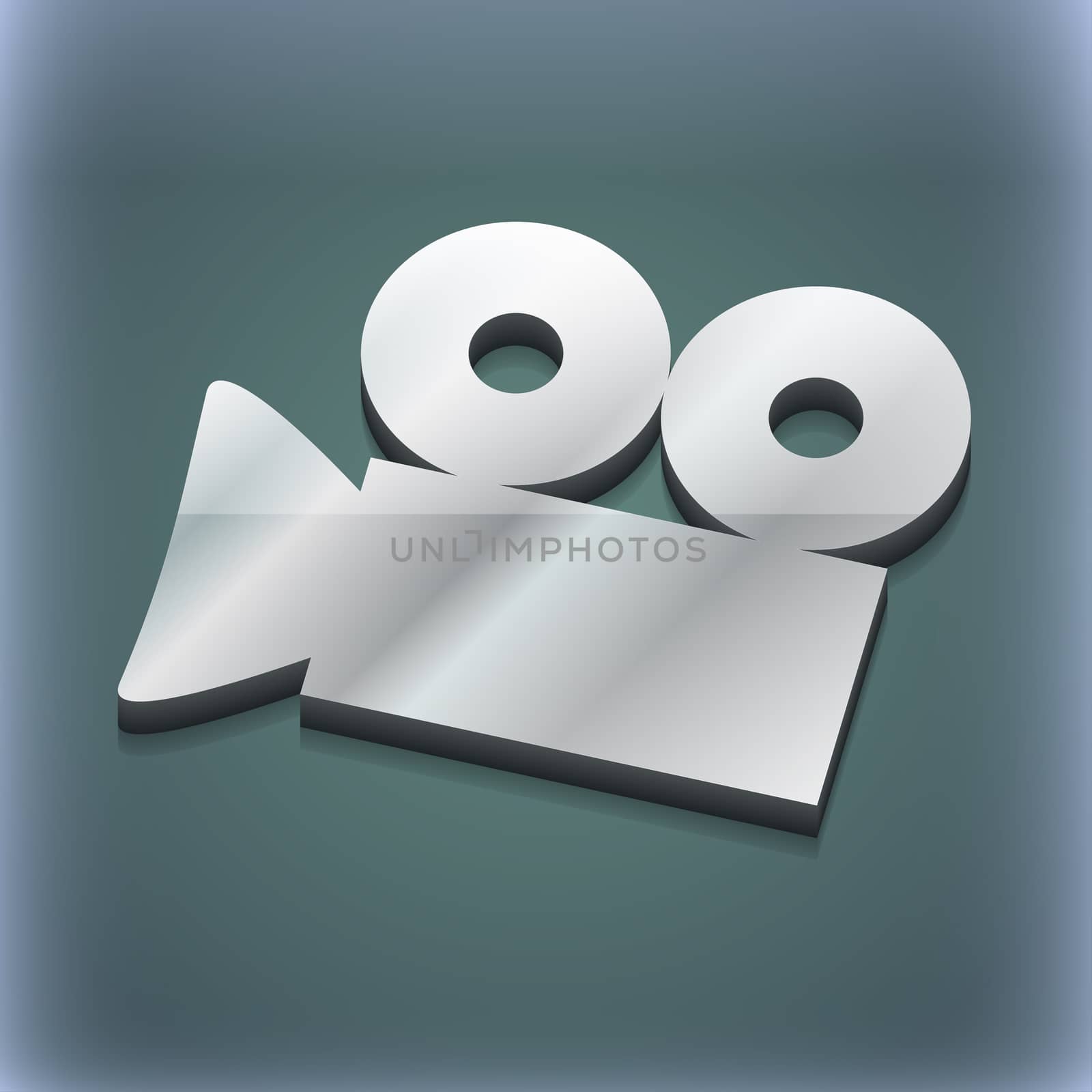 Video camera icon symbol. 3D style. Trendy, modern design with space for your text . Raster by serhii_lohvyniuk