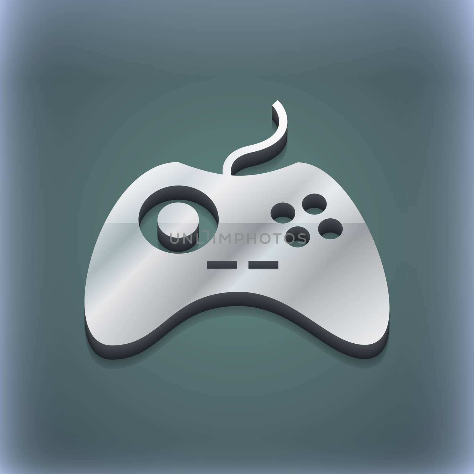 Joystick icon symbol. 3D style. Trendy, modern design with space for your text . Raster by serhii_lohvyniuk