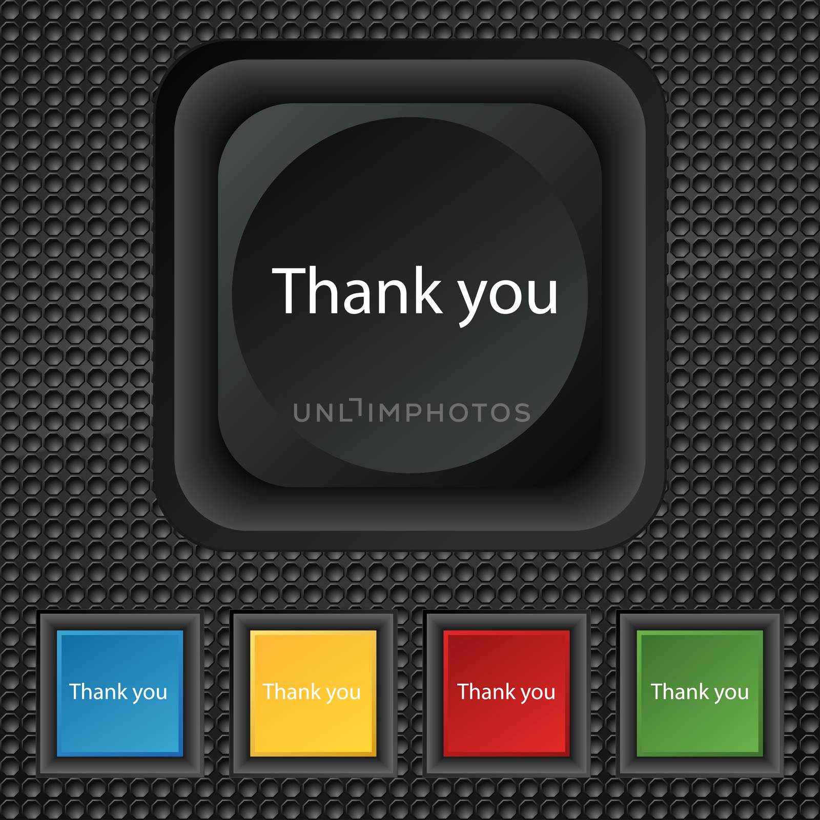Thank you sign icon. Gratitude symbol. Circles and rounded squares 12 buttons. illustration