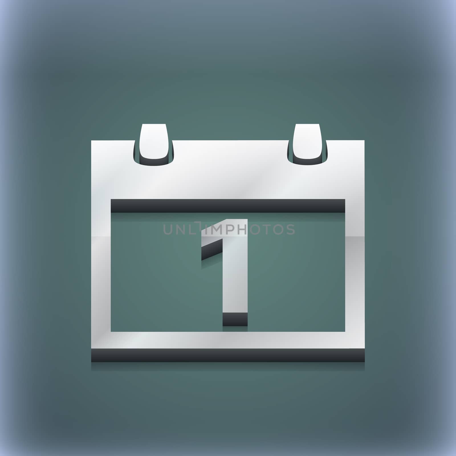 Calendar icon symbol. 3D style. Trendy, modern design with space for your text illustration. Raster version