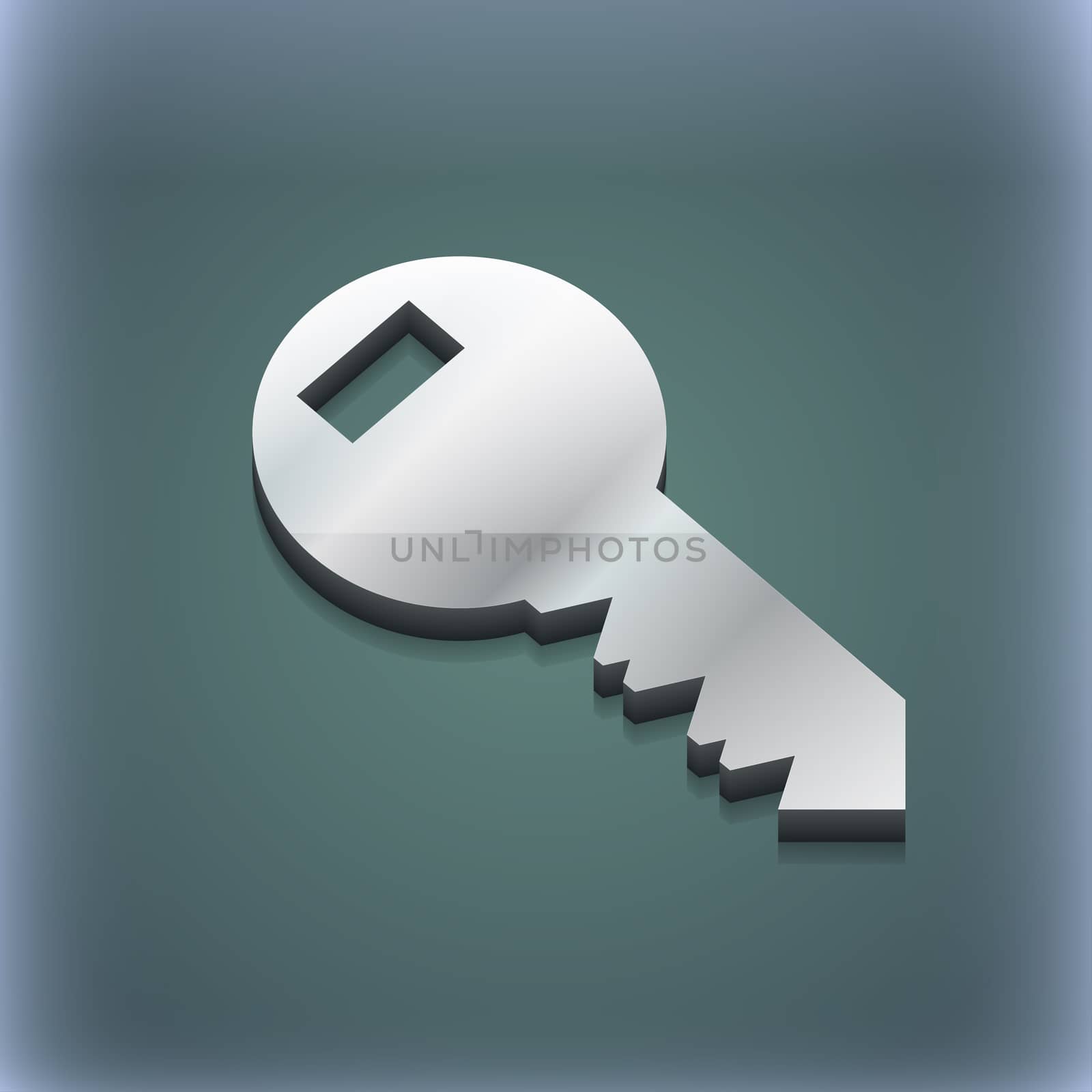 Key icon symbol. 3D style. Trendy, modern design with space for your text illustration. Raster version
