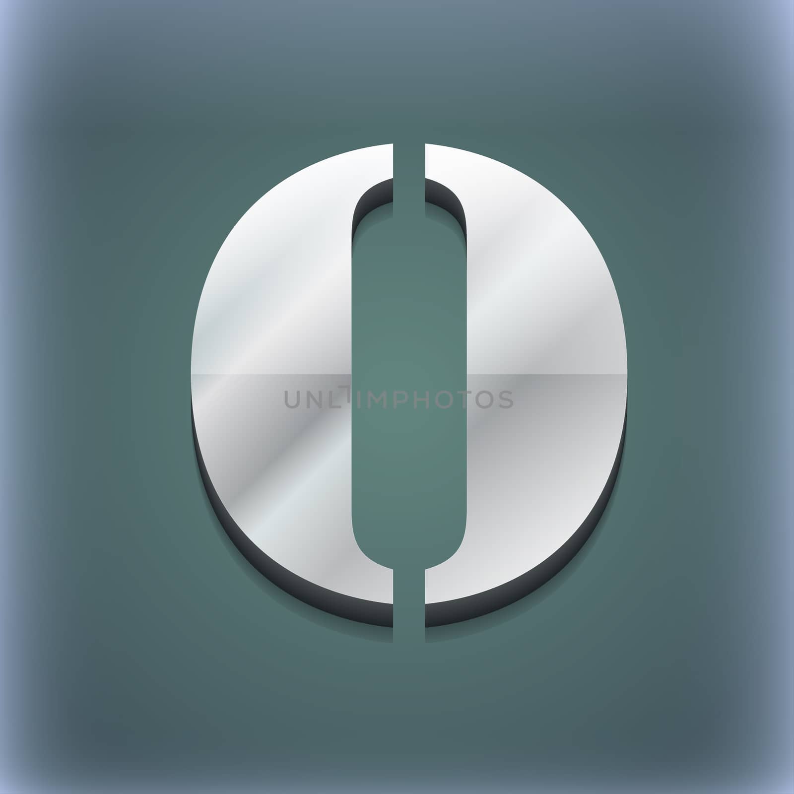 number zero icon symbol. 3D style. Trendy, modern design with space for your text illustration. Raster version