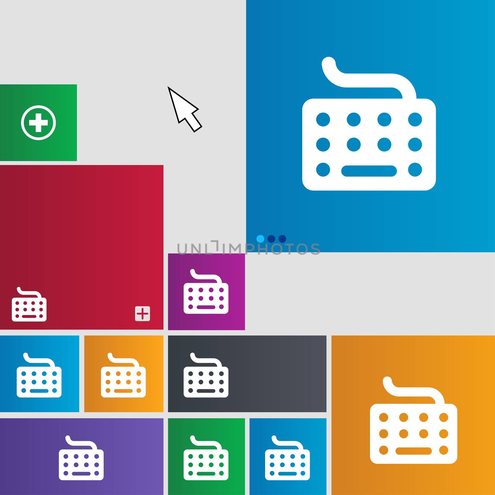 keyboard icon sign. buttons. Modern interface website buttons with cursor pointer. illustration