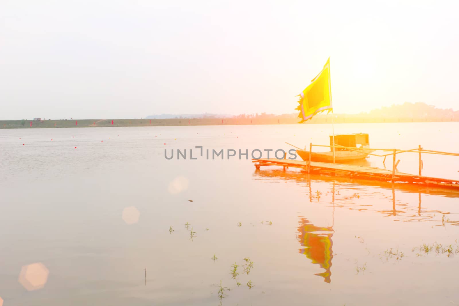 a boat on the river