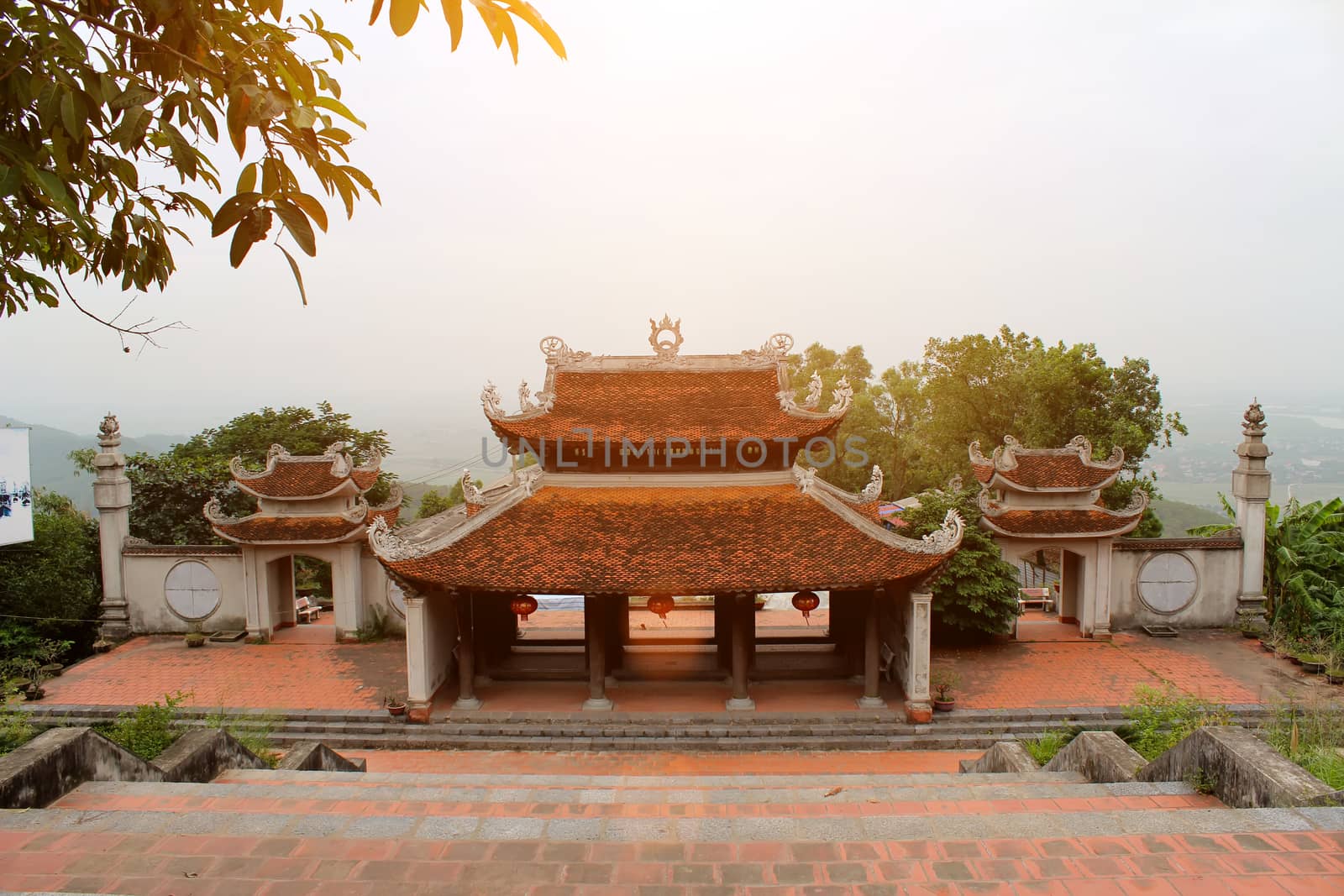 temple in the traditional architectural style of the east, Hai Duong, Viet Nam