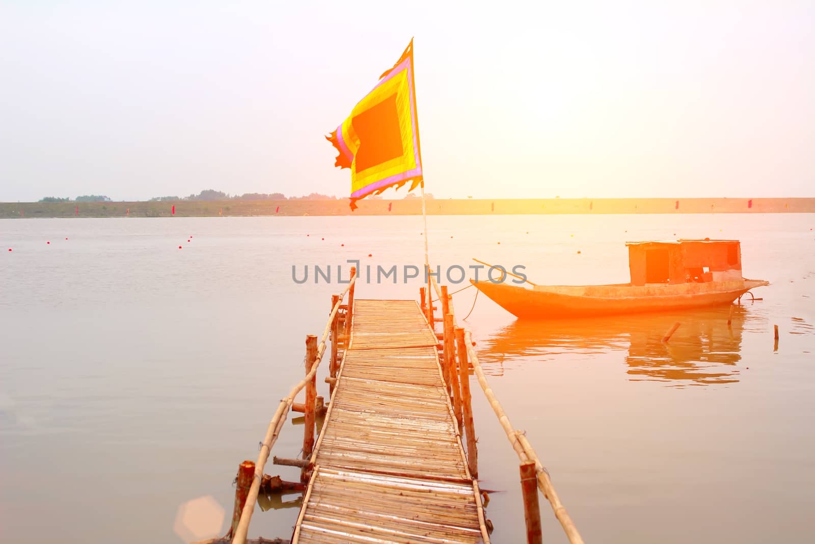 a boat on the river