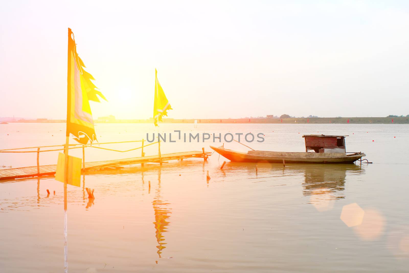 the boat on the river