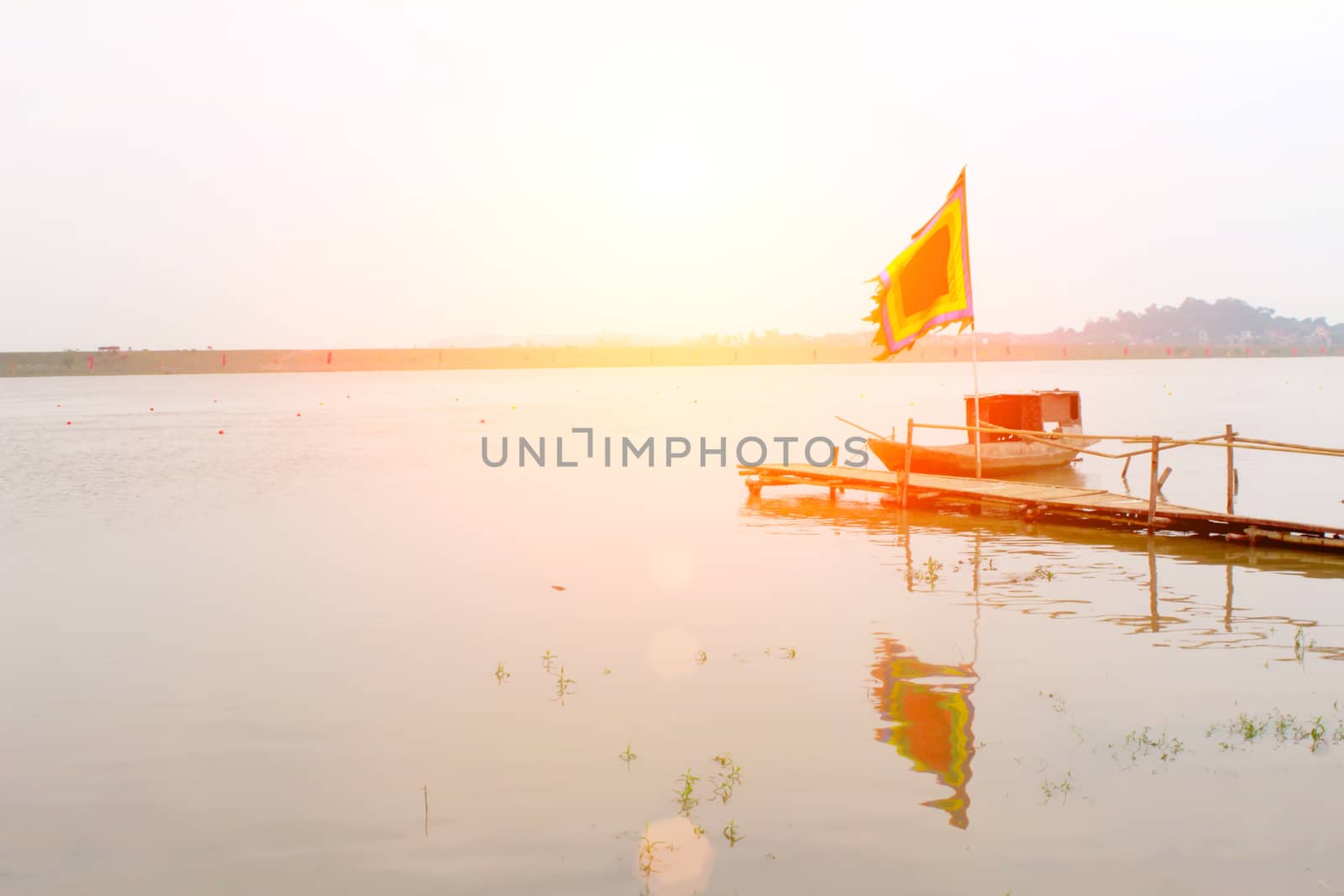 a boat on the river
