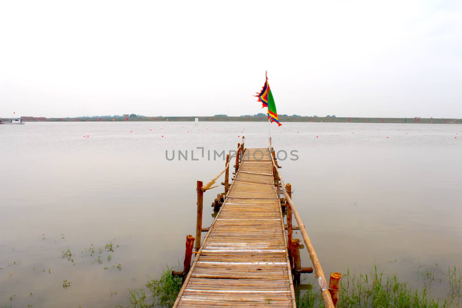 wooden road leading to the river