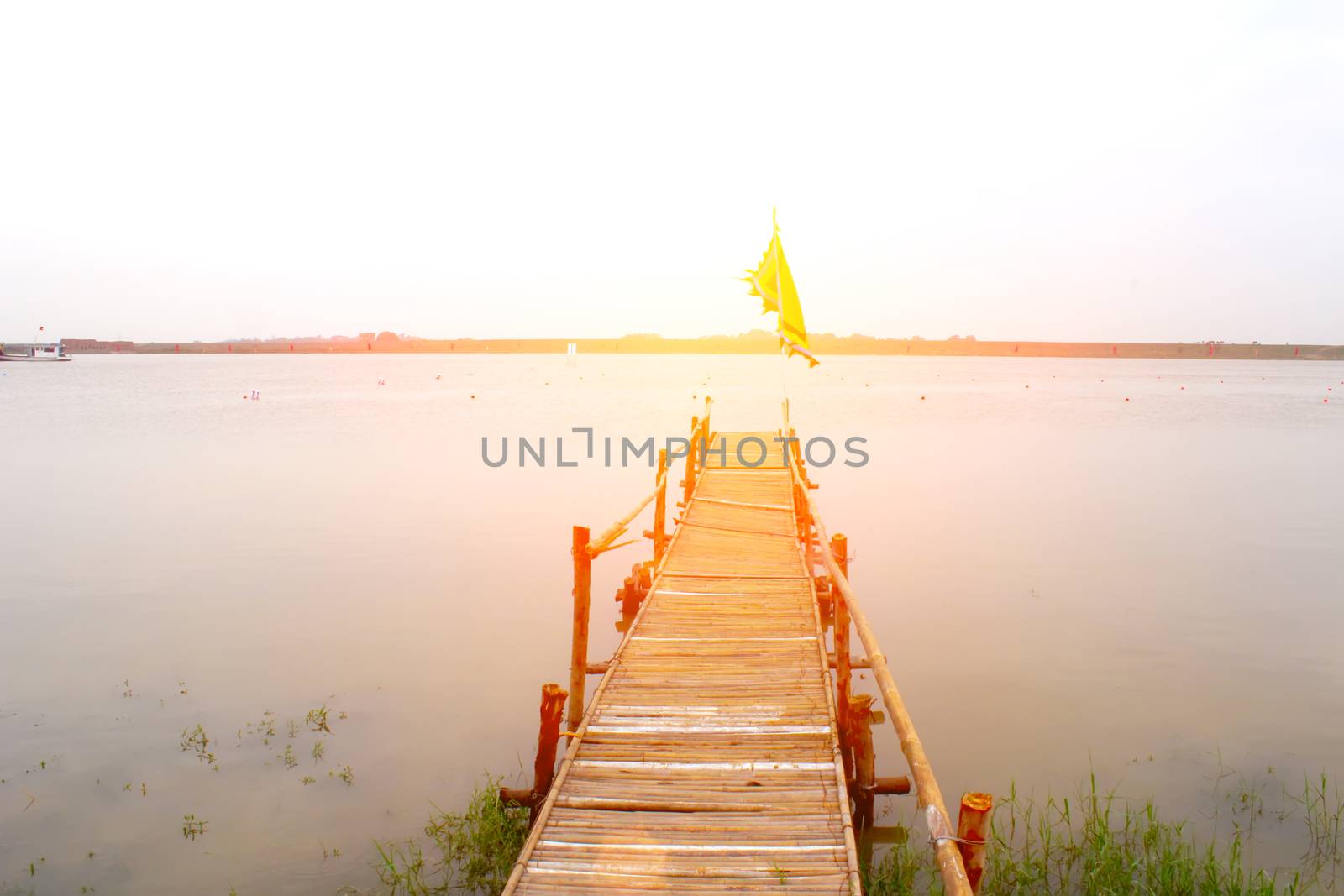 wooden road leading to the river