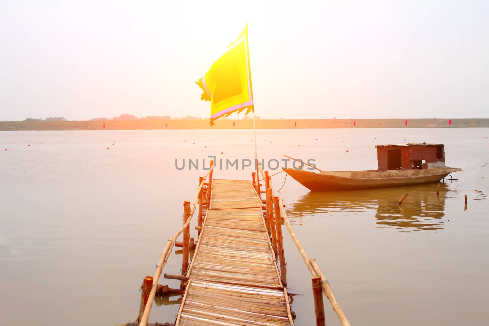 a boat on the river