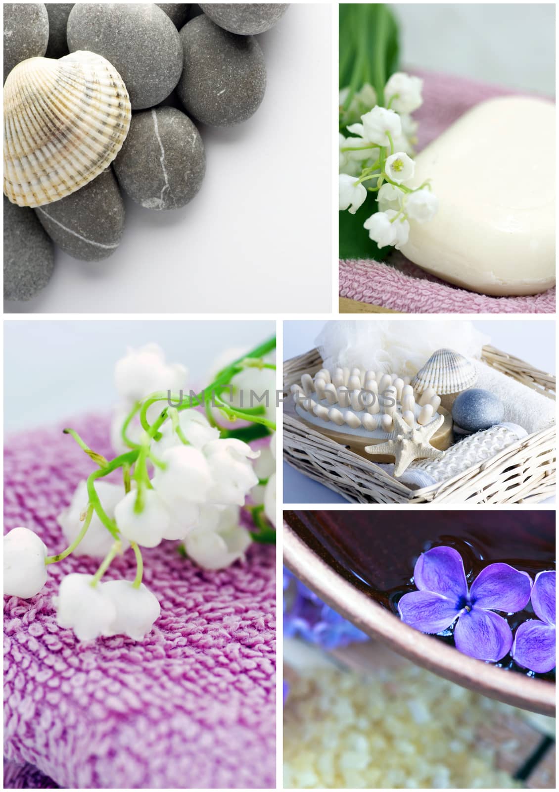 Collage of spa products.