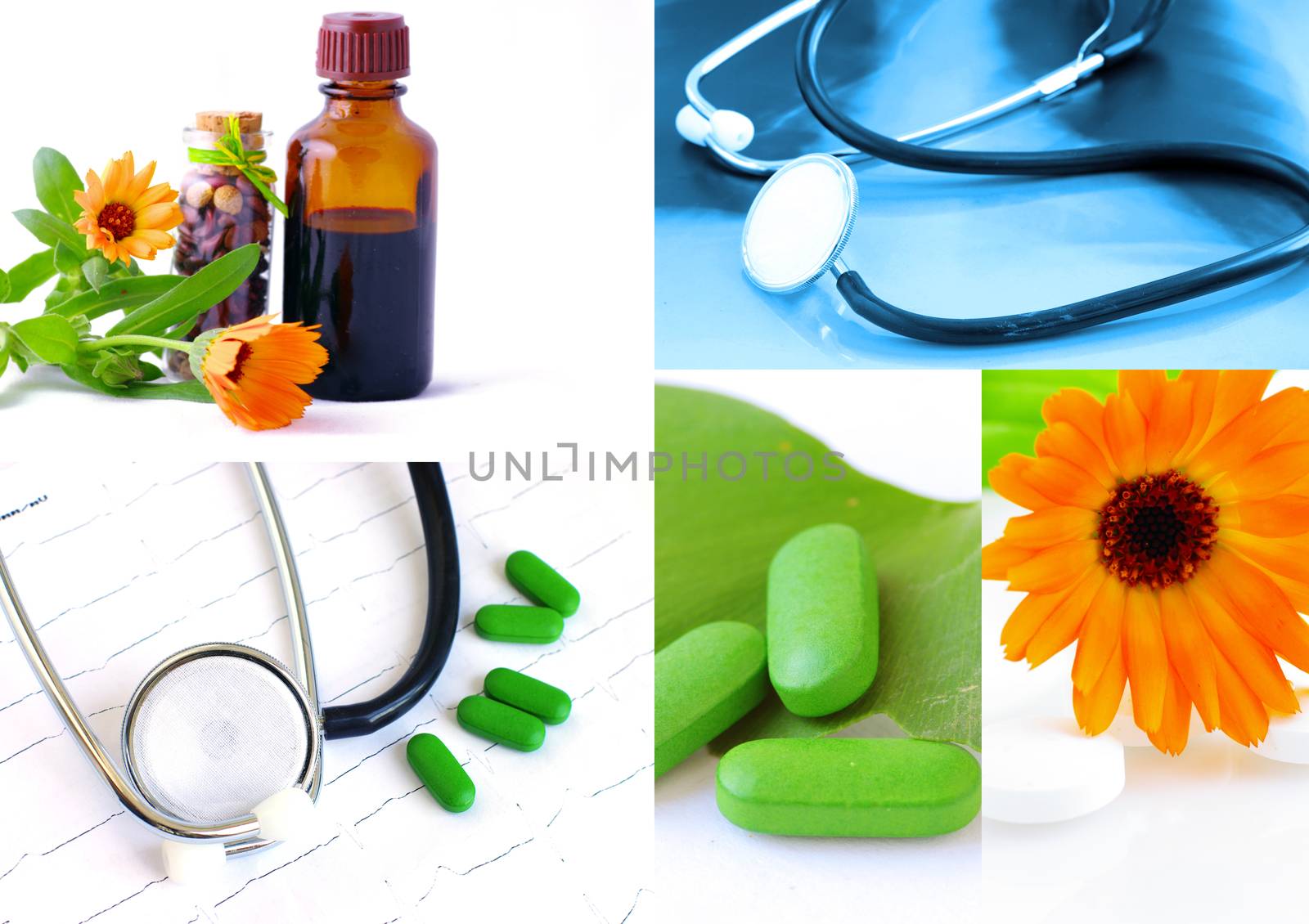Various homeopathy related images in a collage by dolnikow