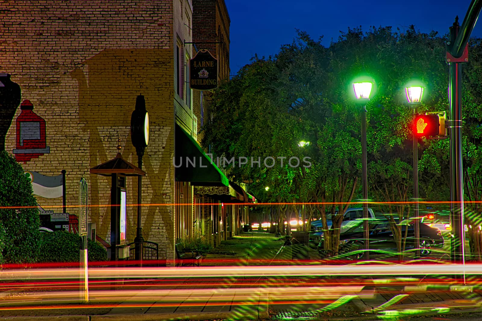 street scenes at night around downtown in clover south carolina by digidreamgrafix