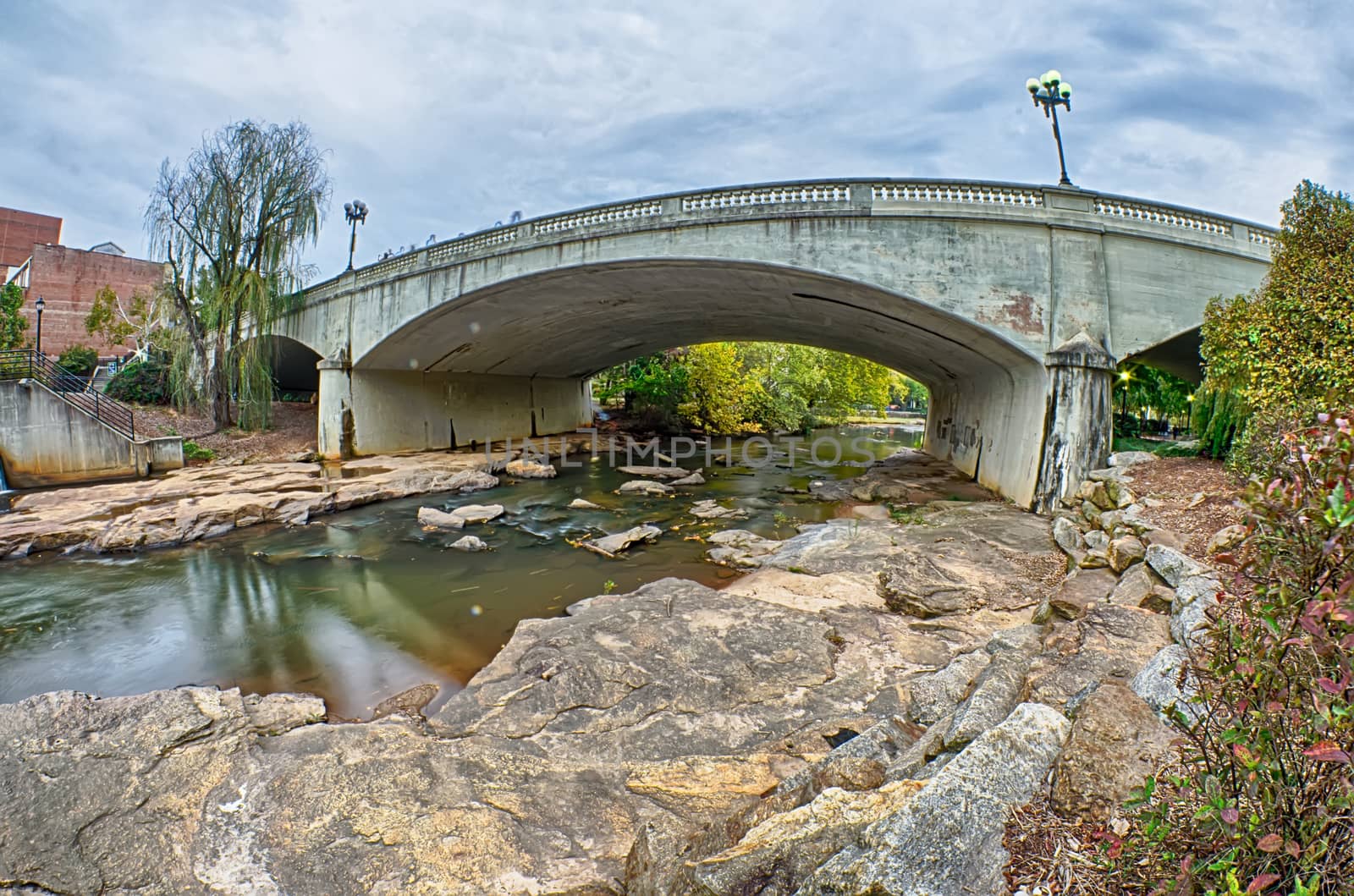 downtown of greenville south carolina around falls park