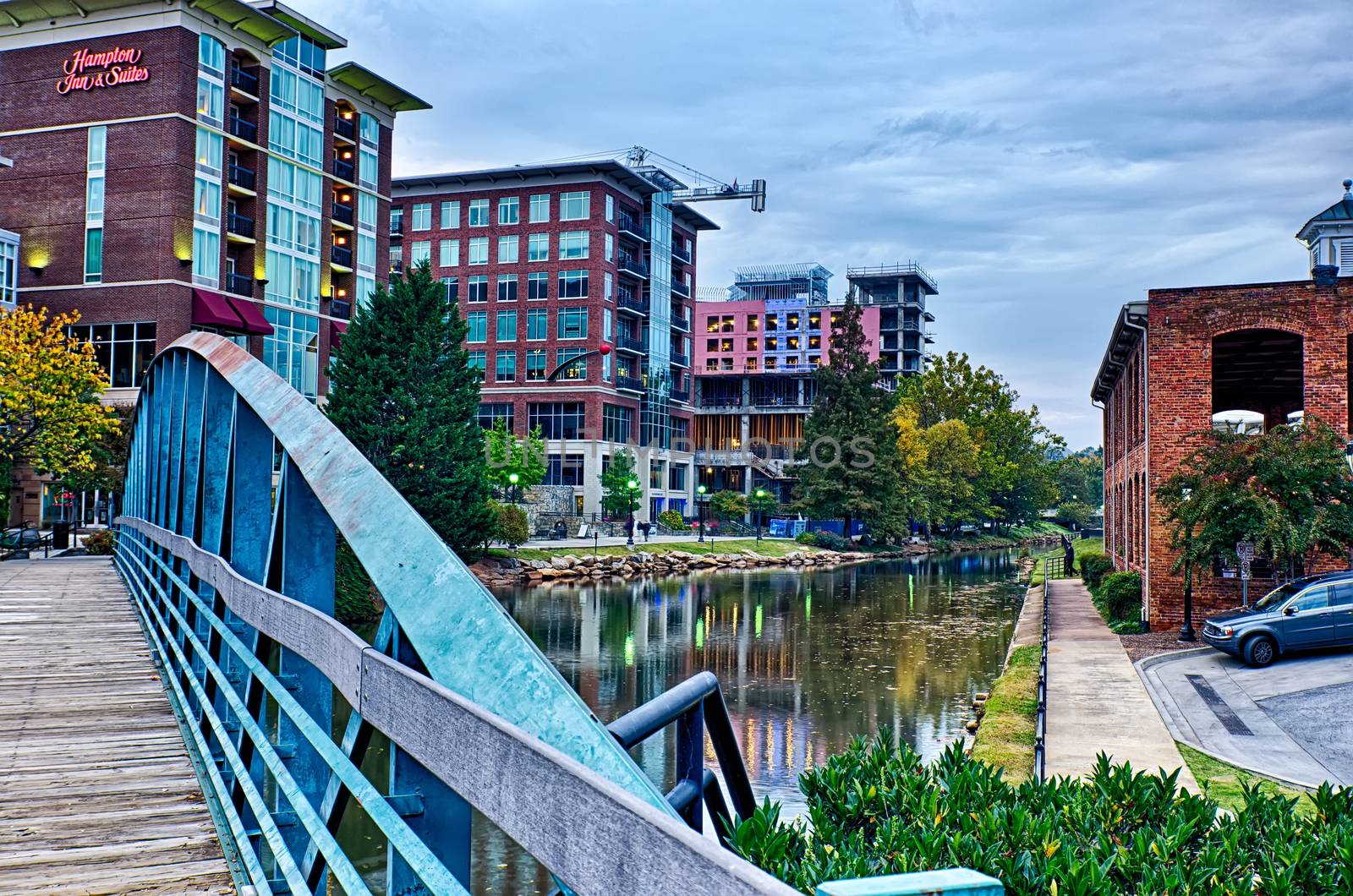 downtown of greenville south carolina around falls park by digidreamgrafix