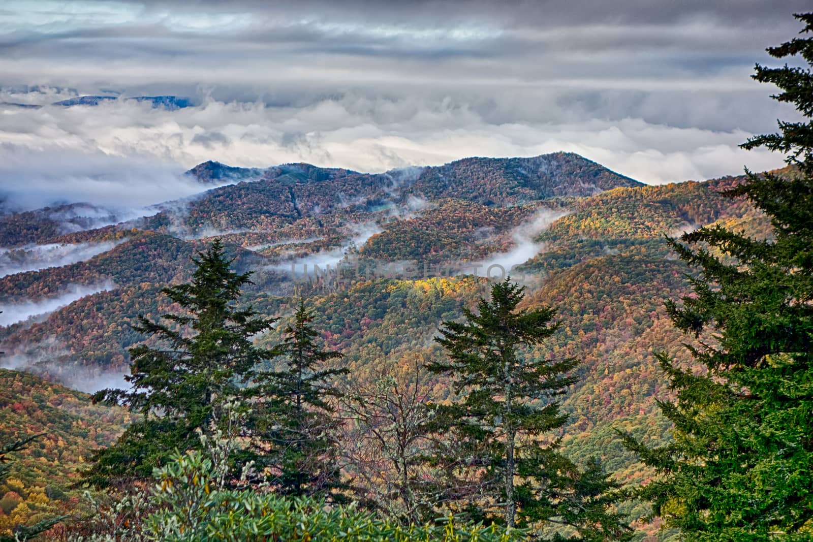 Scenic Blue Ridge Parkway Appalachians Smoky Mountains autumn La by digidreamgrafix