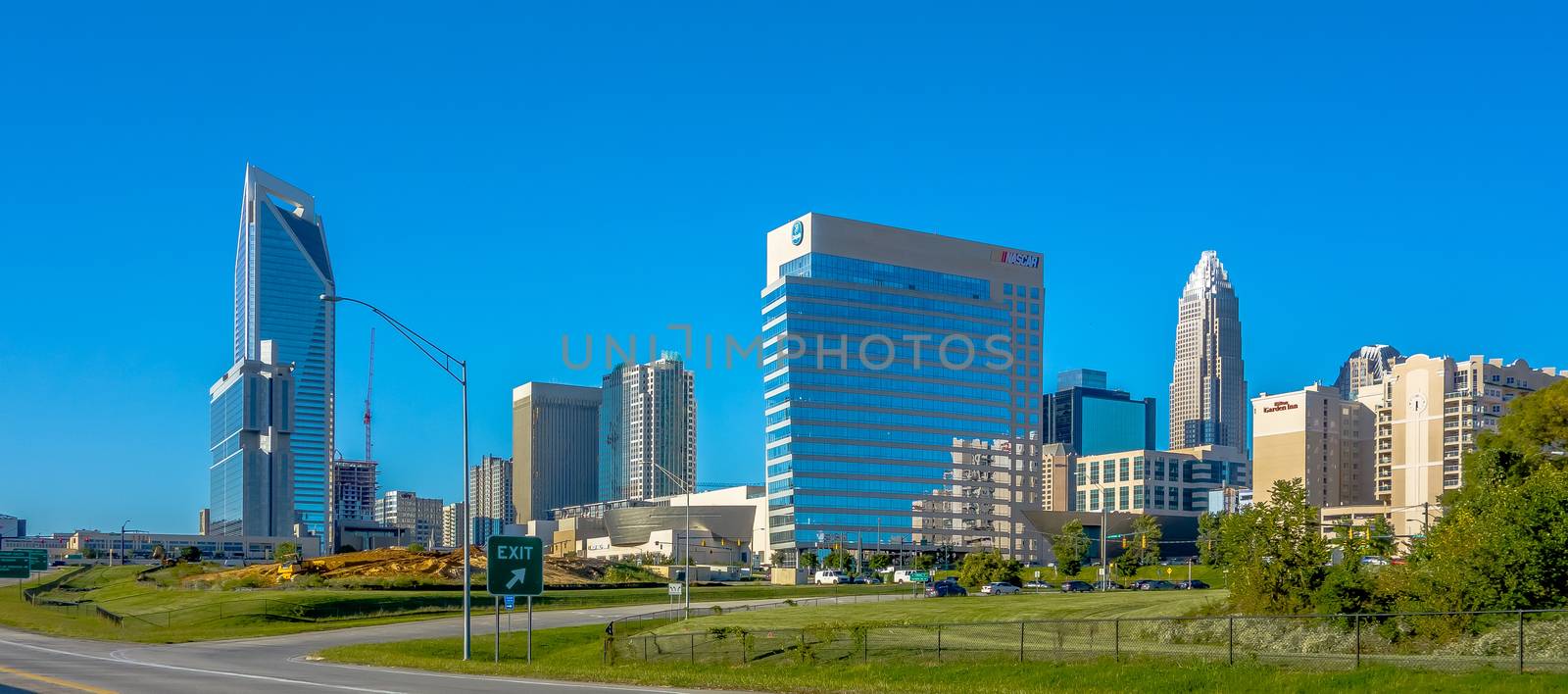 charlotte north carolina cityscape of downtown by digidreamgrafix