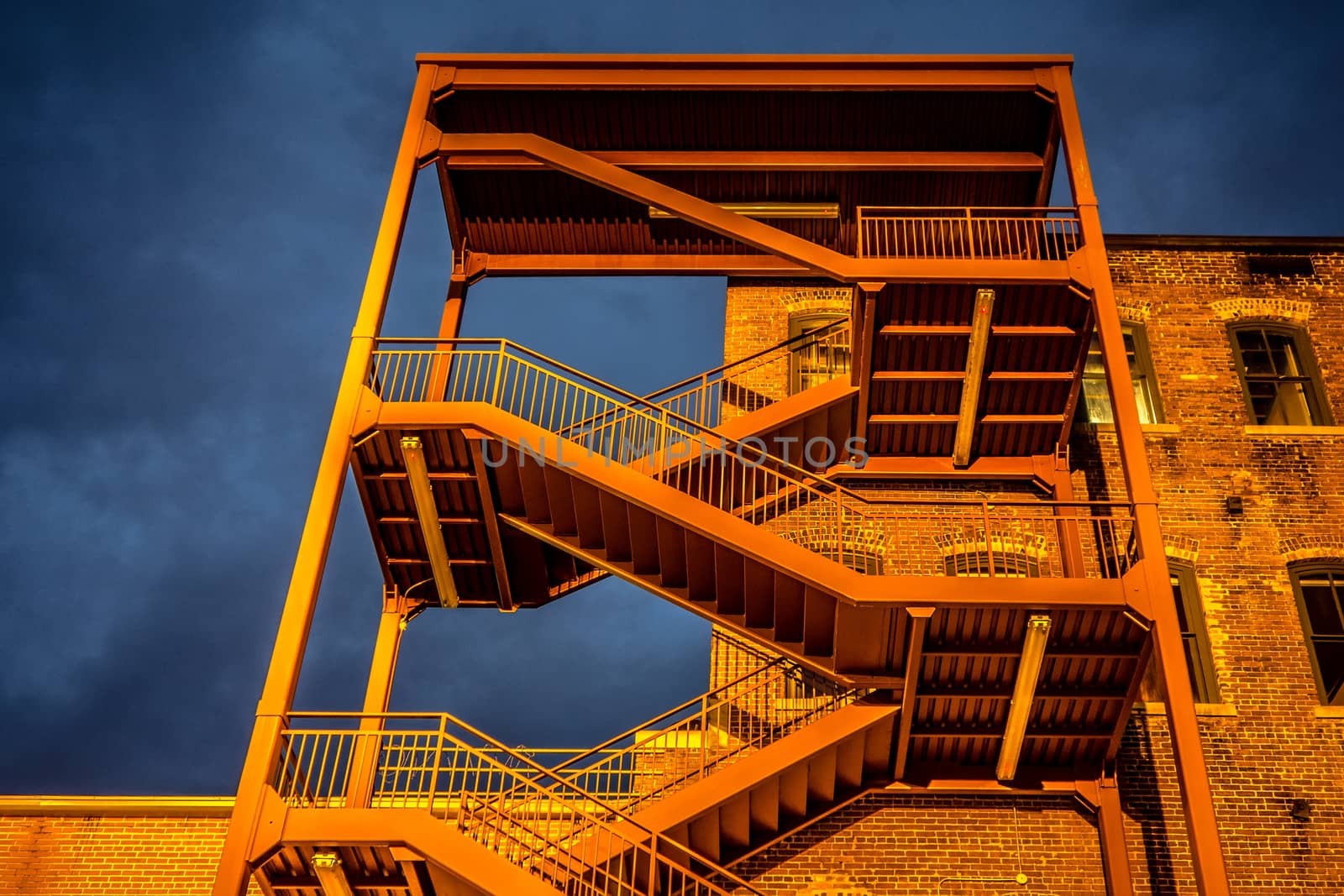 emergency exterior stair case on side of building 