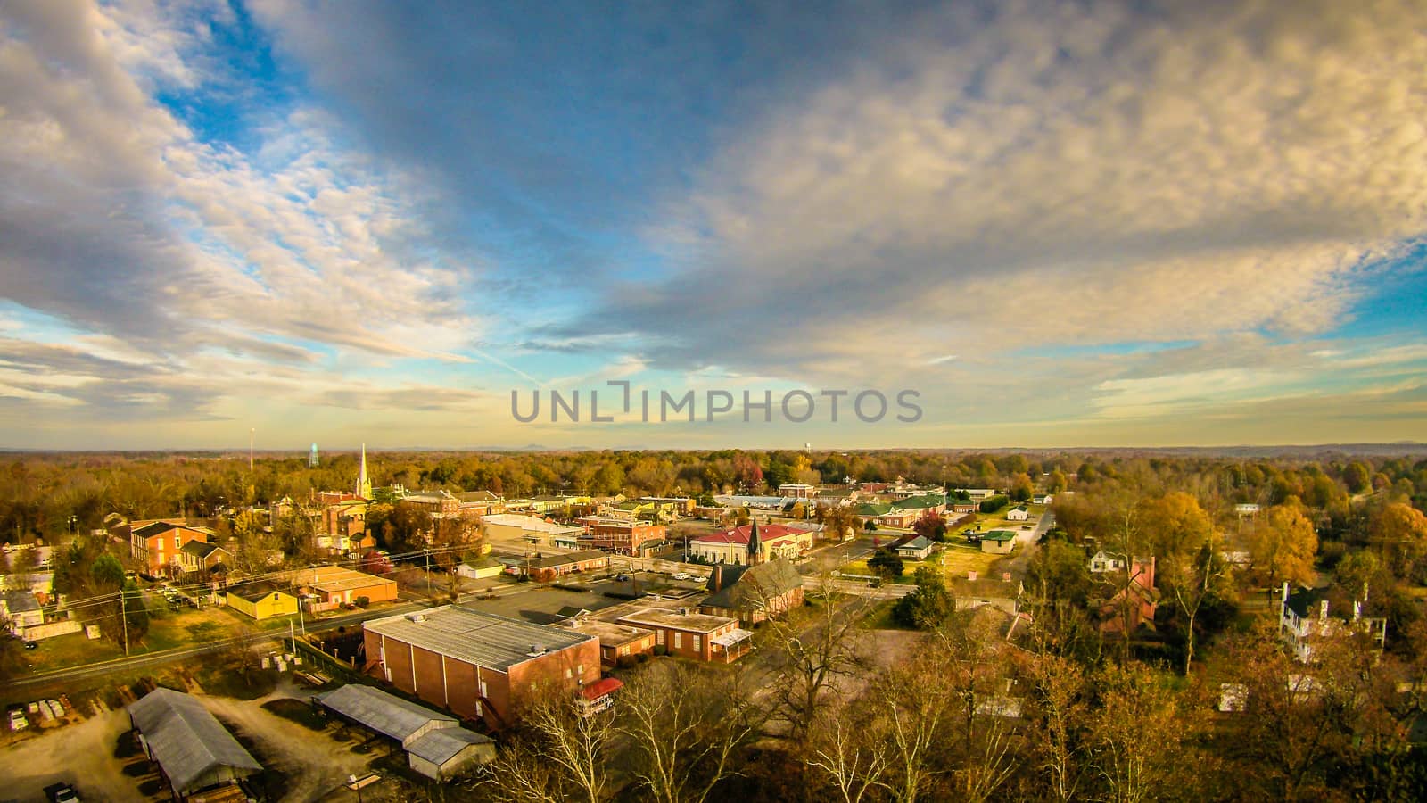 aerial view over white rose city york soth carolina