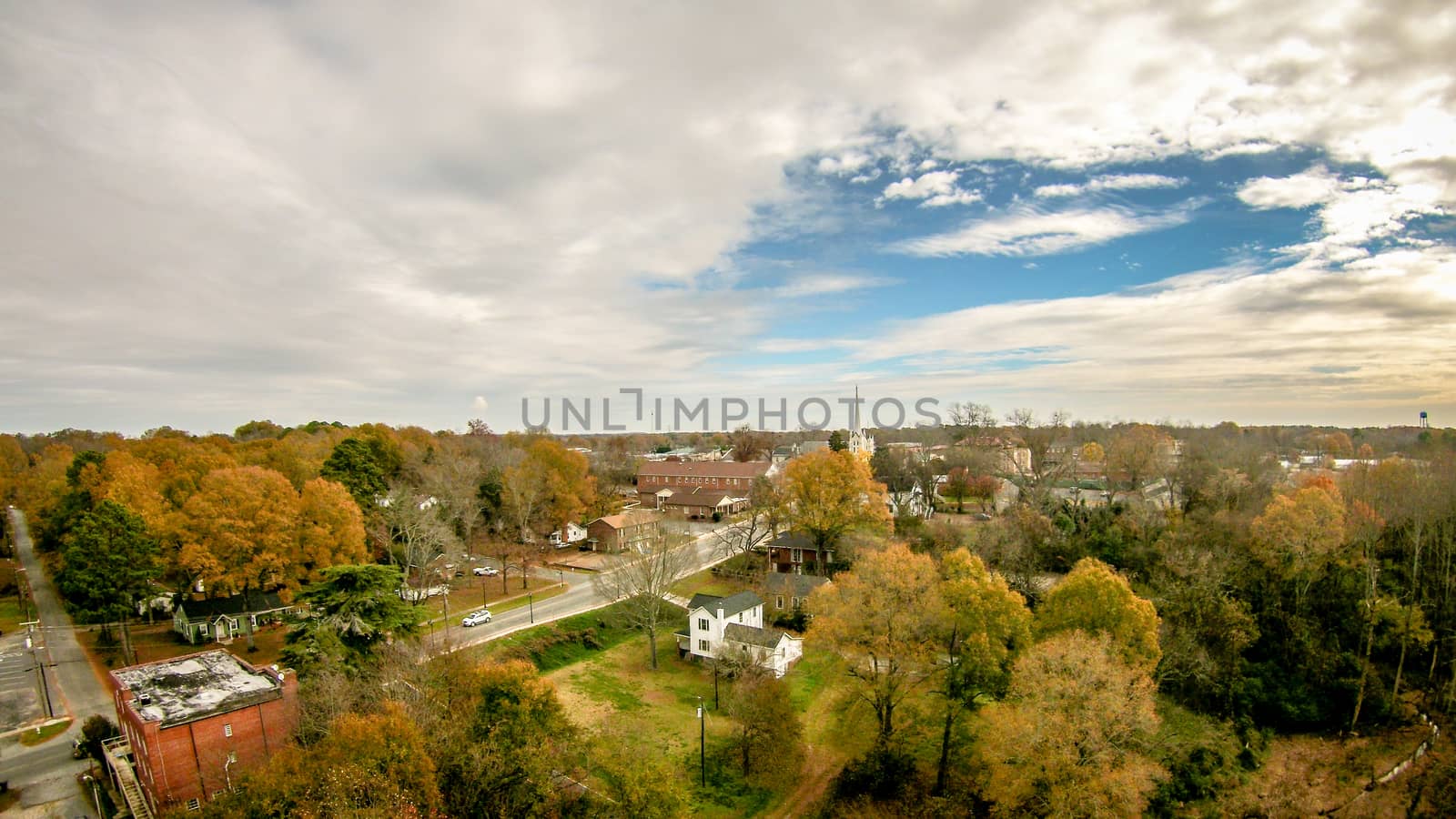 aerial view over white rose city york soth carolina