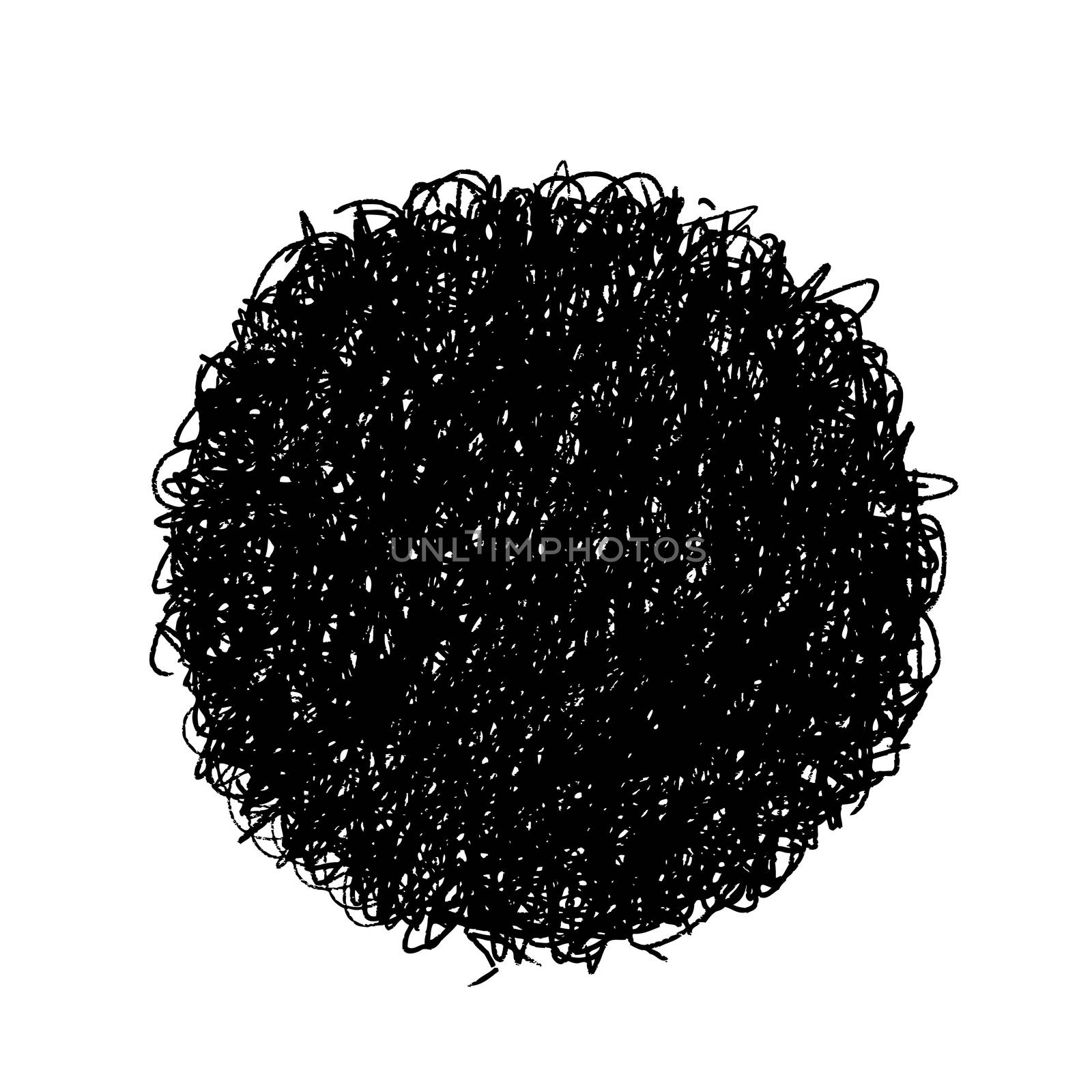 Hand drawing of circle doodle by pencil . use for background .