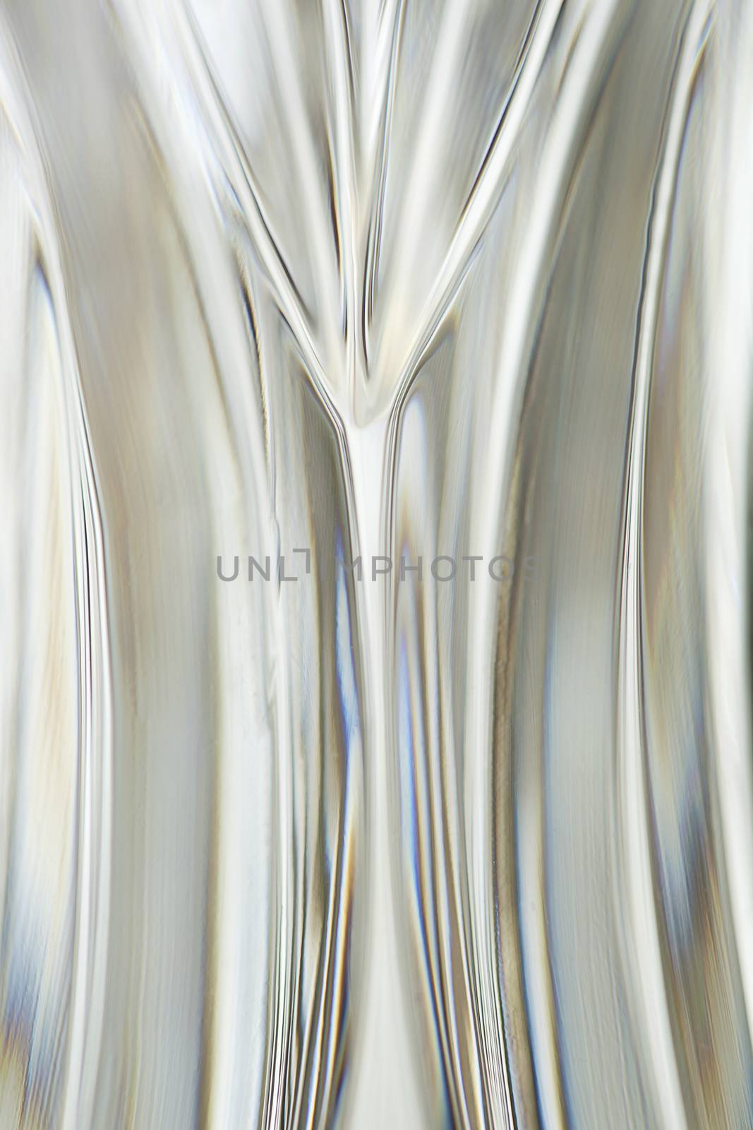 wavy curves of transparent crystal glass, glass facets.