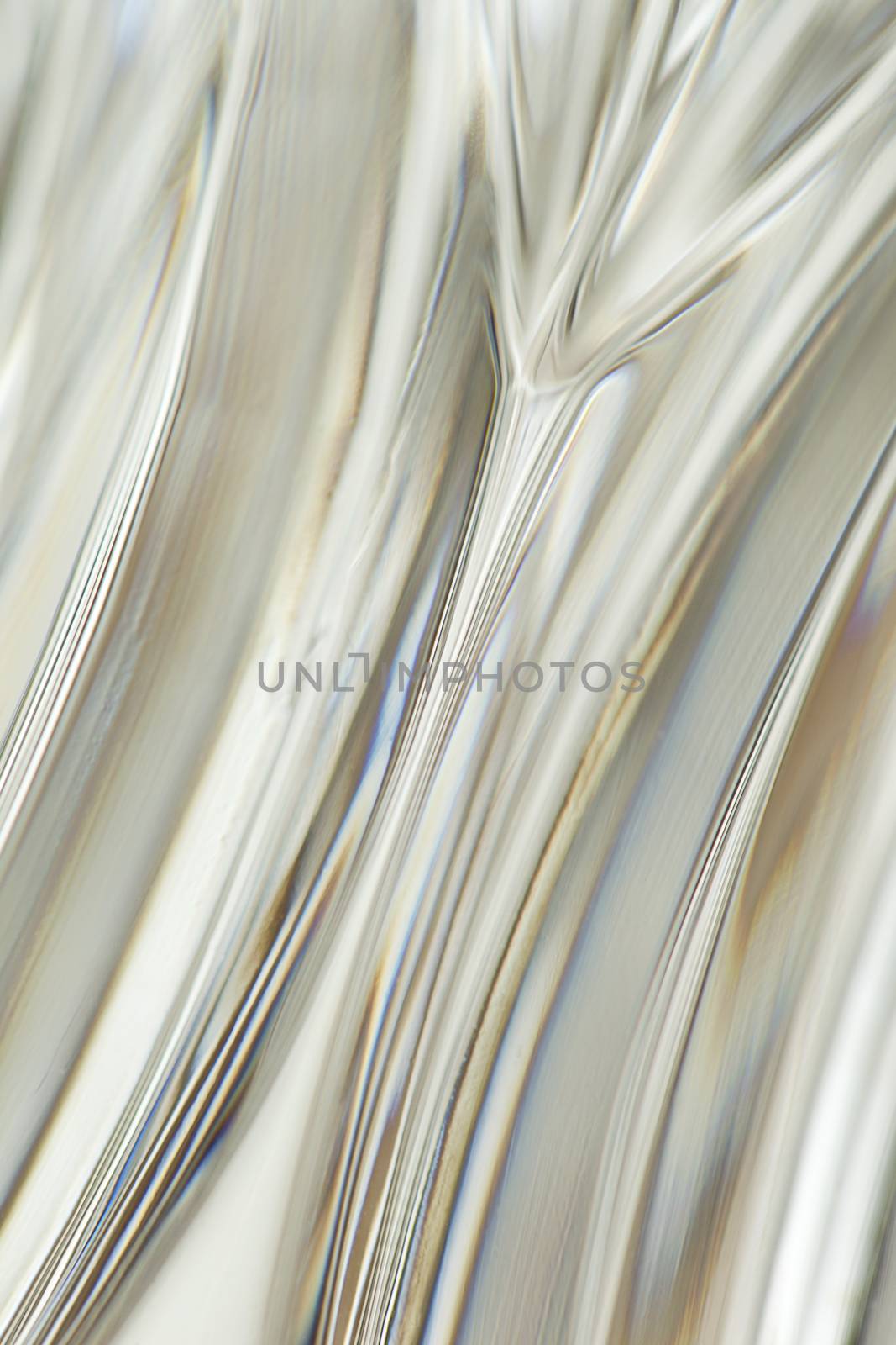 wavy curves of transparent crystal glass, glass facets.