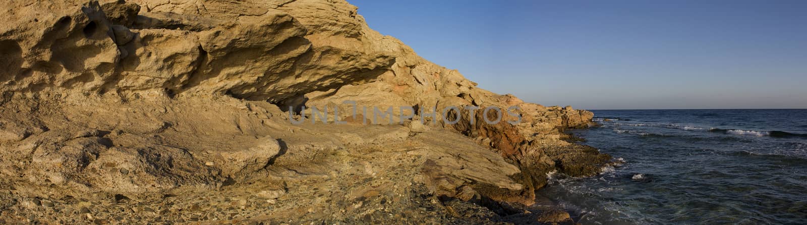 view of the Red Sea and the coastal cliffs.
