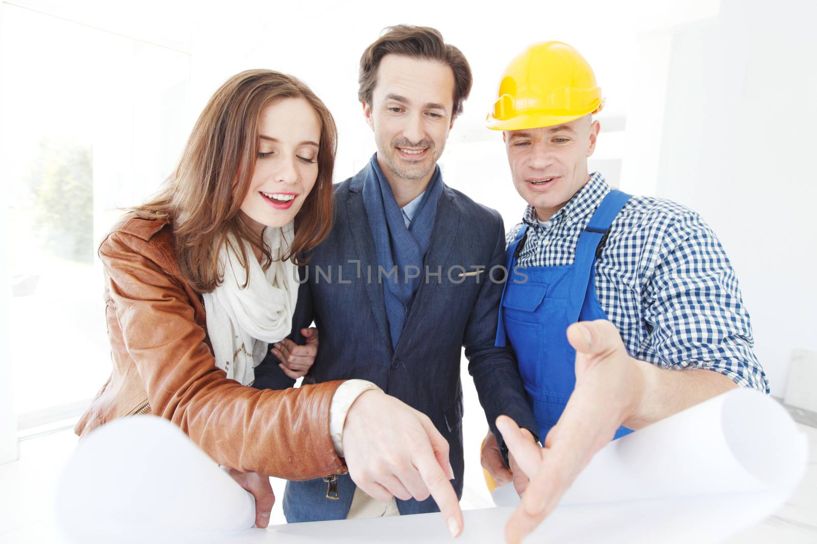 Foreman shows house plans to couple by ALotOfPeople