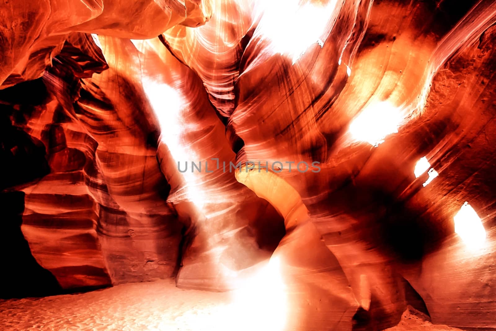 sunlight in the cave at Antelope Canyon,USA