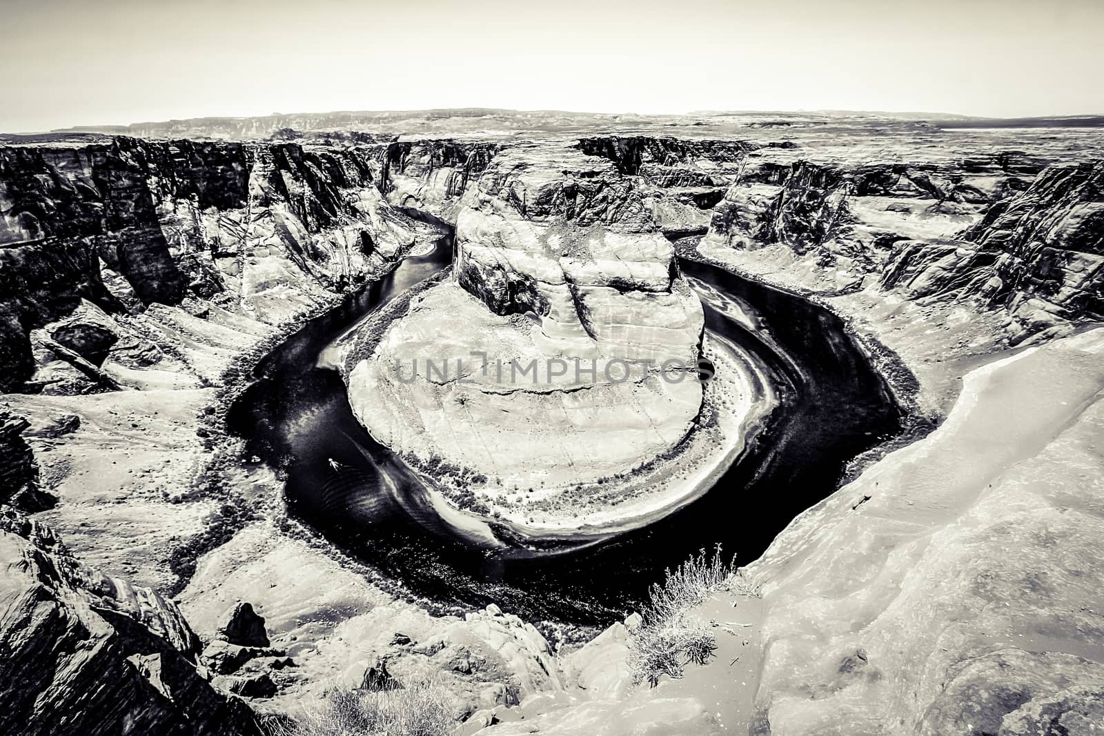 Horseshoe Bend,Arizona,USA in black and white