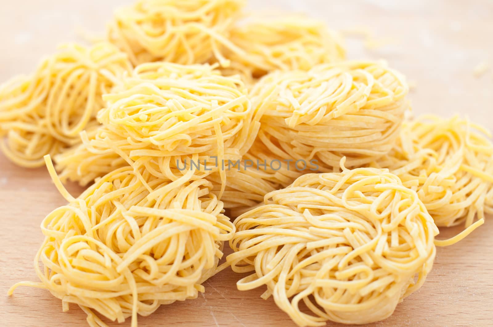 Pasta typical of Piedmont called tajarin, italy