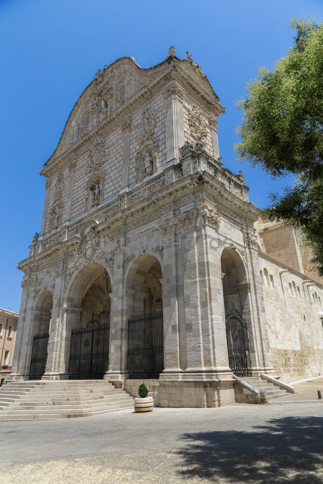 Facade of Cathedral San Nicola in Sassari - Sardinia,Italy