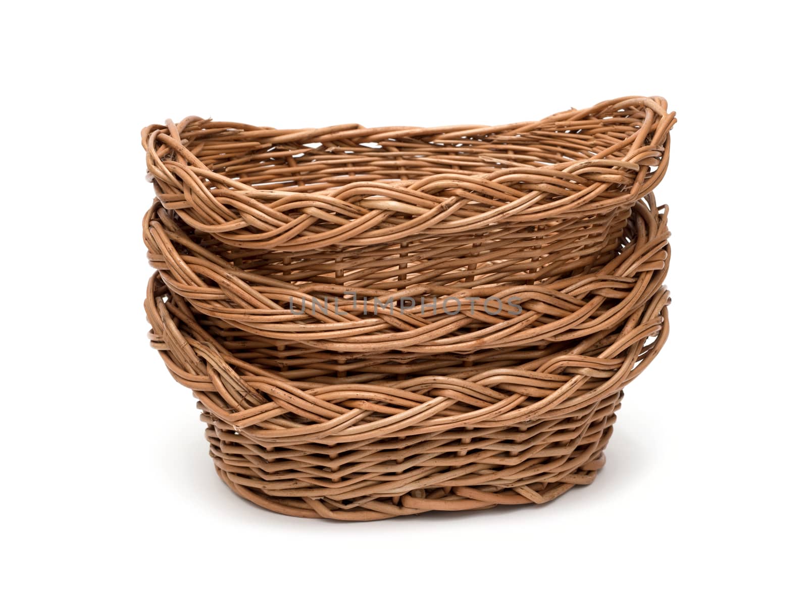 wicker basket on a white background by DNKSTUDIO
