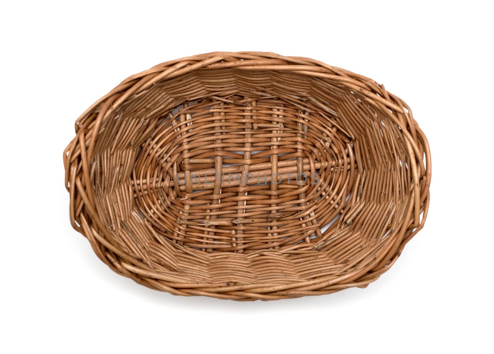 wicker basket on a white background