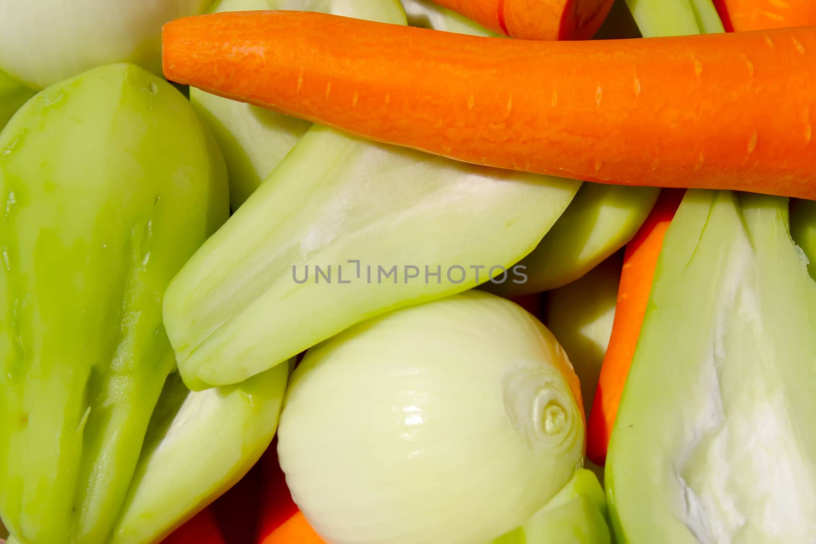 The vegetables and the fruits