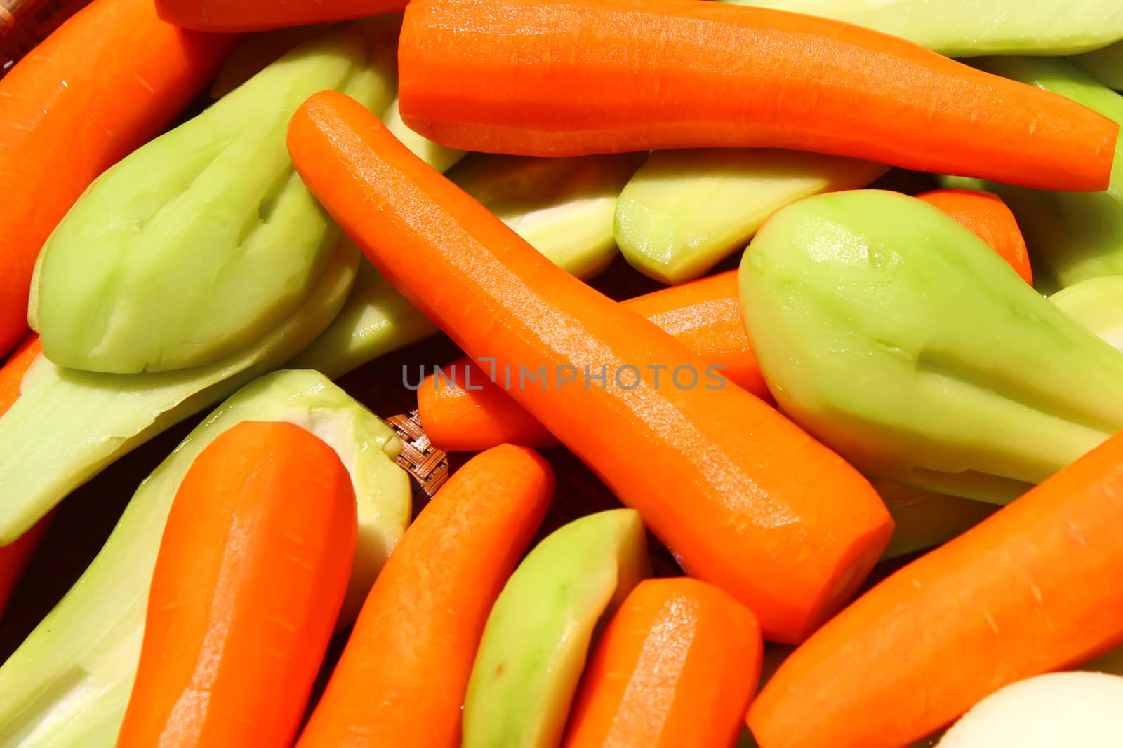 The vegetables and the fruits