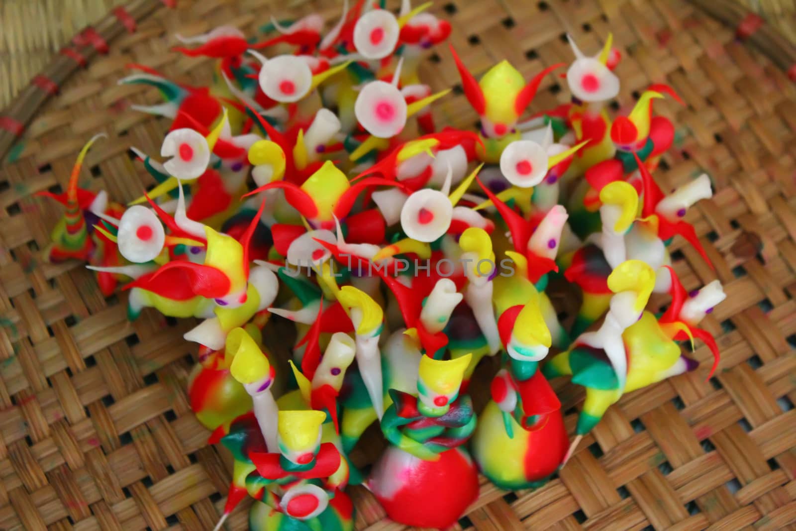 Tohe, the traditional toys in Vietnam made by colored rice powde by dinhngochung