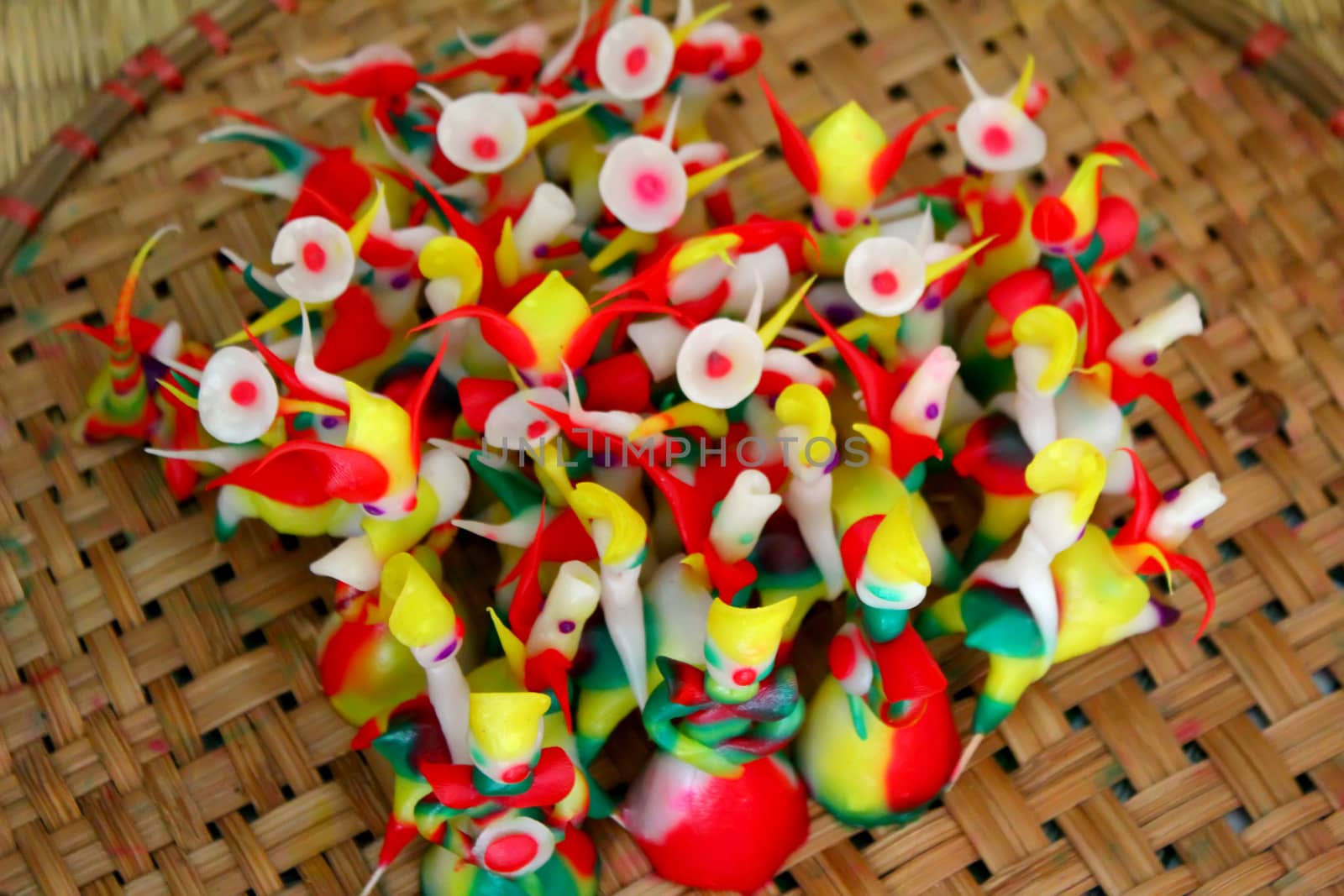 Tohe, the traditional toys in Vietnam made by colored rice powde by dinhngochung