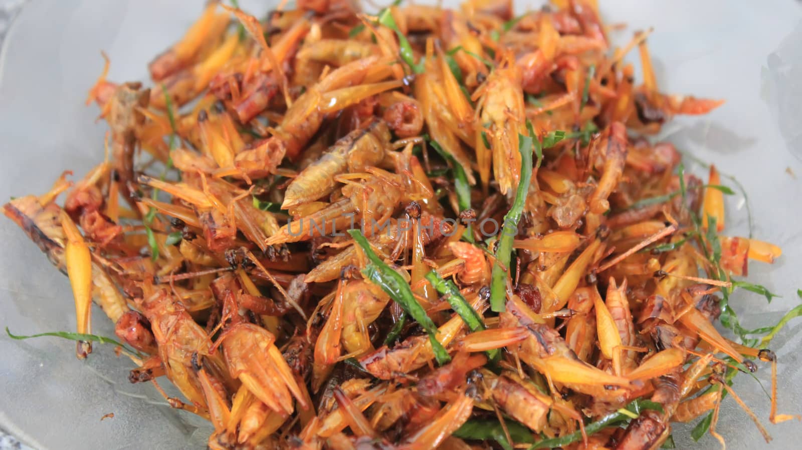 Roasted grasshoppers