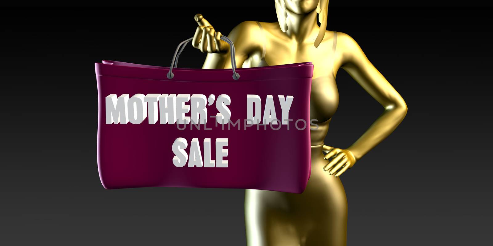 Mothers Day Sale with a Lady Holding Shopping Bags