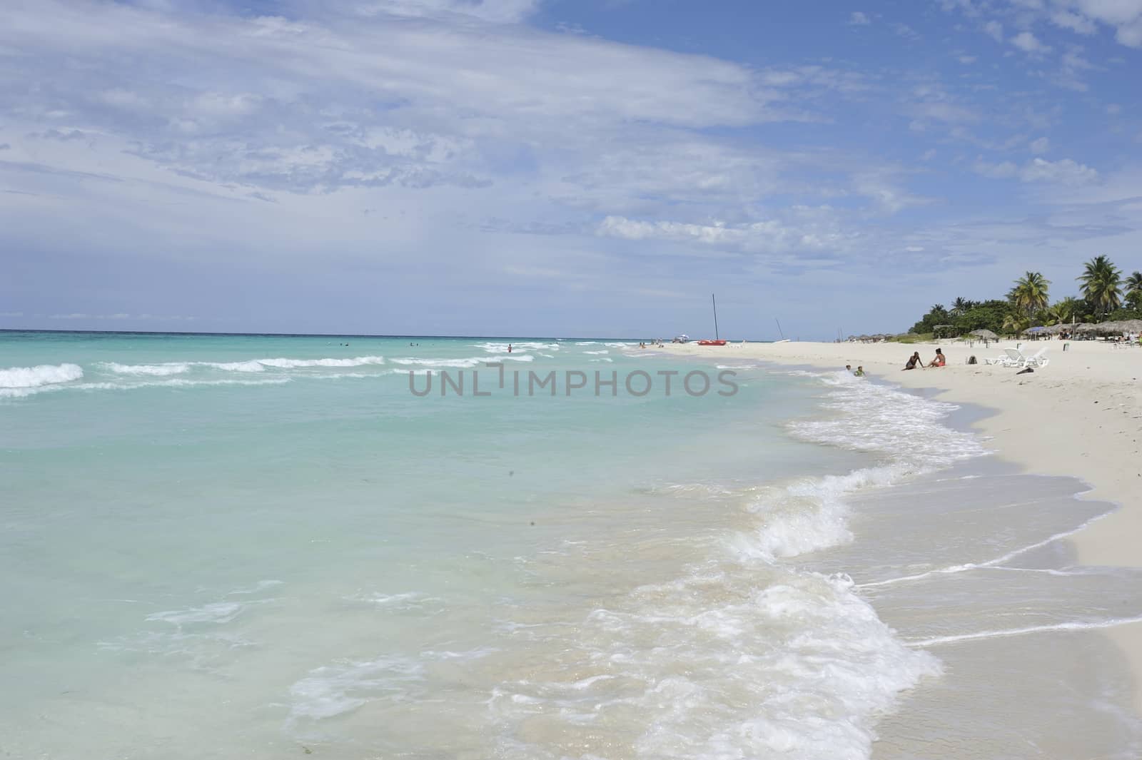 Beautiful beach and tropical Caribbean sea landscape.