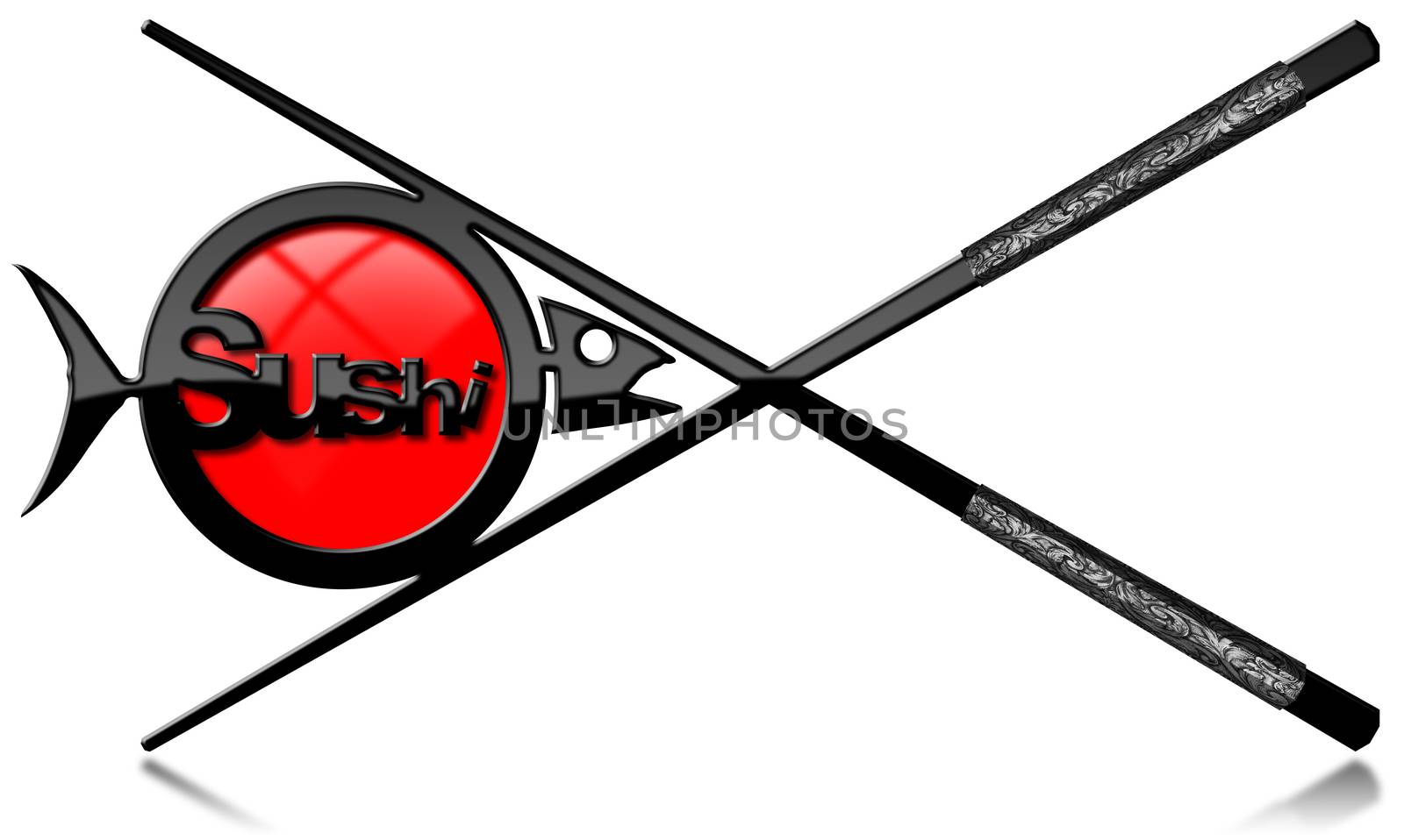 Sushi - Black Red and Silver Symbol by catalby